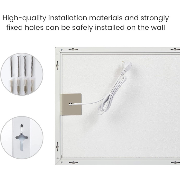 Інфрачервоний обігрівач 600 Вт, настінний інфрачервоний обігрівач до 120 градусів Цельсія для площі 3-15 м - 1-3 хвилини до робочої температури - сертифікований TV 10-річна гарантія