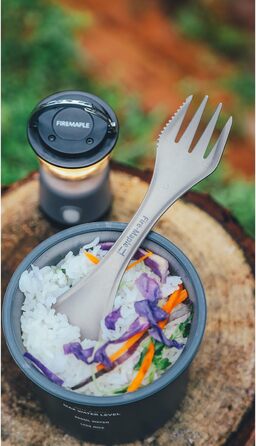 Набір столових приборів Fire-Maple FMT-T23 Titanium 3-в-1 для кемпінгу, Spork (ложка, виделка, ніж), легкий та портативний для активного відпочинку, скелелазіння та подорожей