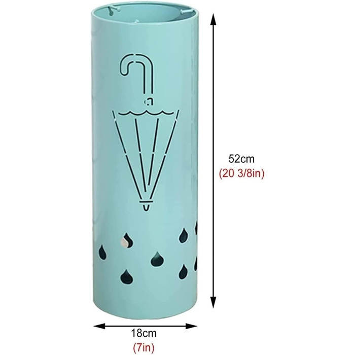 Тримач для парасольки WuDLi Підставка для парасольки Підставка для парасольки Кругла порожниста різьблена підставка для парасольки з малюнком парасольки, тримач для зберігання залізної парасольки, декоративне багатоцільове відро для парасольки для грипу B