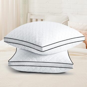 Подушки 80x80 см, комплект з 2 шт. , ортопедичні подушки для сну на боці з преміальним наповнювачем, дихаюча подушка для шиї, для сну, сидіння, ліжка, дивана, для алергіків, м&39які та підтримуючі, можна прати, чорно-білі, 80 x 80 см, 2 шт. и