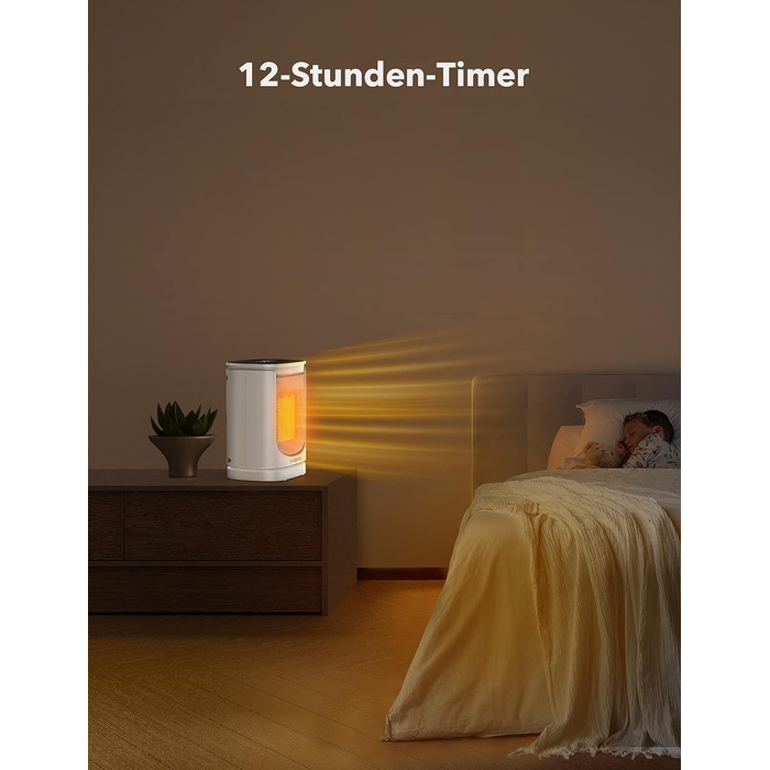 Енергозберігаючий вентилятор Paris Rhne, міні-вентиляторний обігрівач потужністю 2000 Вт з автоматичним коливанням, термостатом, 12-годинним таймером, коливаннями 70 для ванної кімнати, спальні, офісу, білий