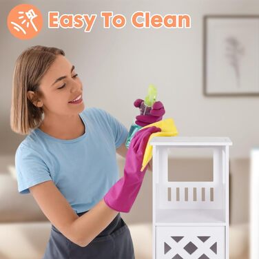 Невелика біла шафа для зберігання у ванній кімнаті, 3-рівневий окремостоячий органайзер з дверцятами, водонепроникна підлогова шафа для спальні, туалету, вітальні, офісу