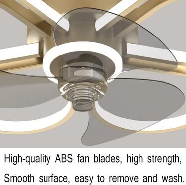 Сучасний стельовий вентилятор з підсвічуванням, прихований монтаж, світлодіодне затемнення в 3 кольорах з пультом дистанційного ке