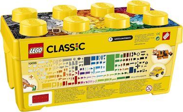 Конструктор LEGO Classic Medium Building Blocks Box 10696, 484 деталі, середня коробка будівельних блоків