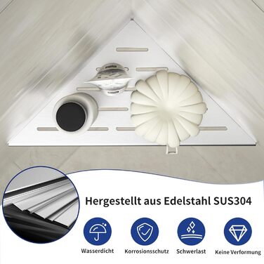 Полиця для душу Eck, нержавіюча сталь 304, сталева полиця для ванної кімнати для плитки, вбудована полиця для ремонту ванної (шліфована, 254 мм - 2 шт.) 254 мм - 2 шт. Шліфована