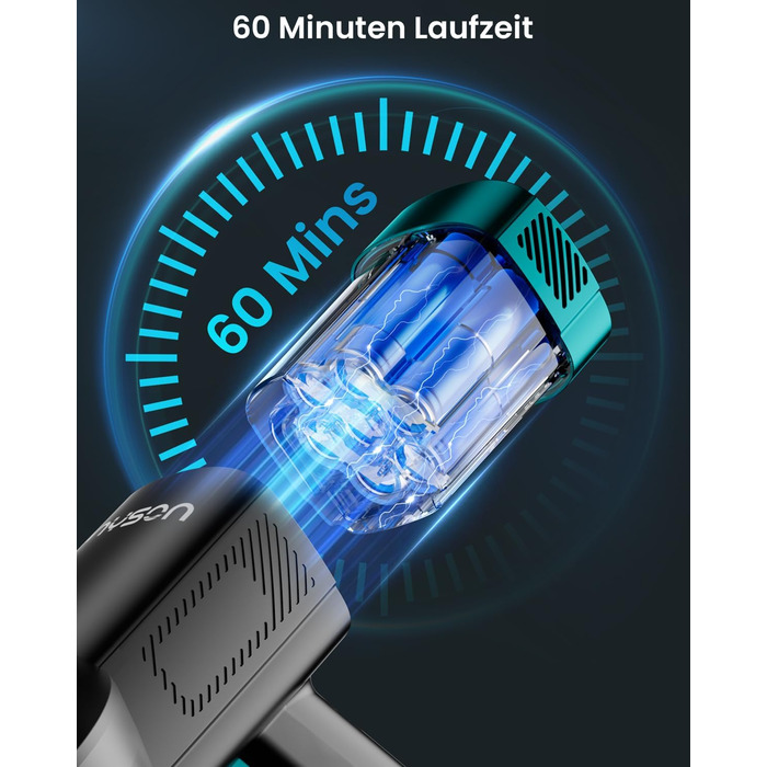 Акумуляторний пилосос, акумуляторний пилосос 550 Вт/45 тис. Па, час роботи 60 хв, самонесуча конструкція, акумуляторний пилосос з