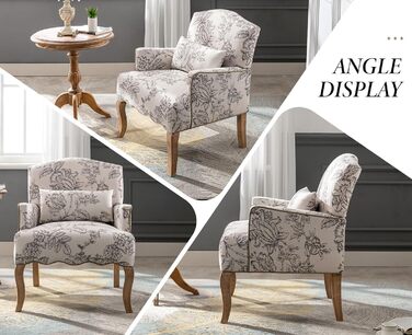 Льняне одномісне крісло-диван для вітальні з дерев&39яними ніжками, ретро-крісло з підлокітником та одним кріслом для балкону (бежевий)