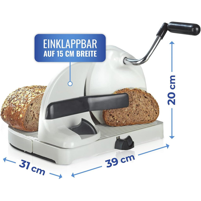 Хліборізка Maximex, товщина скибочок з можливістю вибору ступеня, пряма ріжуча поверхня, стійка, ніж з нержавіючої сталі, 31 x 20 x 29 см