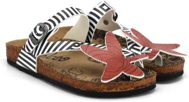 Жіночі повсякденні пляжні сандалі GOBY з регульованим ремінцем зручні, водонепроникні сандалі для літа, підтримка підошовного фасціїту, розмір 40 EU, чорно-білий дизайн