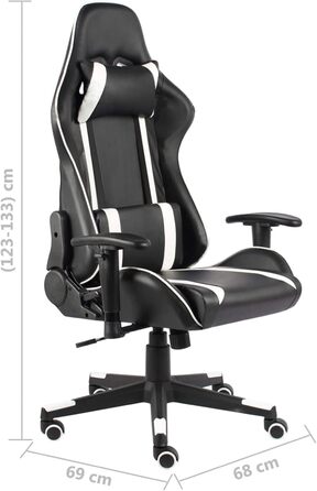 Обертове ігрове крісло, білий ПВХ, крісло для ПК, ігрове крісло для хлопчиків, обертове крісло