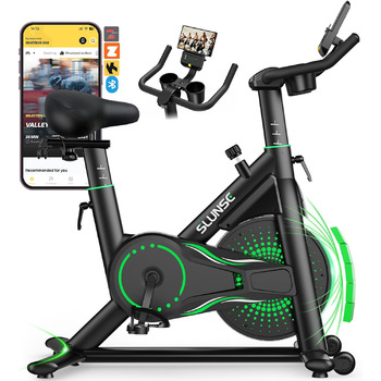 Велотренажер SLUNSE 2025 Neu Heimtrainer з магнітним опором, LCD-дисплеєм та підключенням до додатку, для домашніх тренувань (зелений)