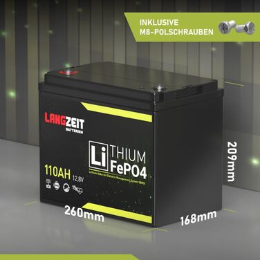 Міні-літієва батарея LiFePO4 110Ah 12V з тривалим терміном служби замінює сонячну батарею BMS на 100Ah для автофургонів, човнів та інших сонячних систем.