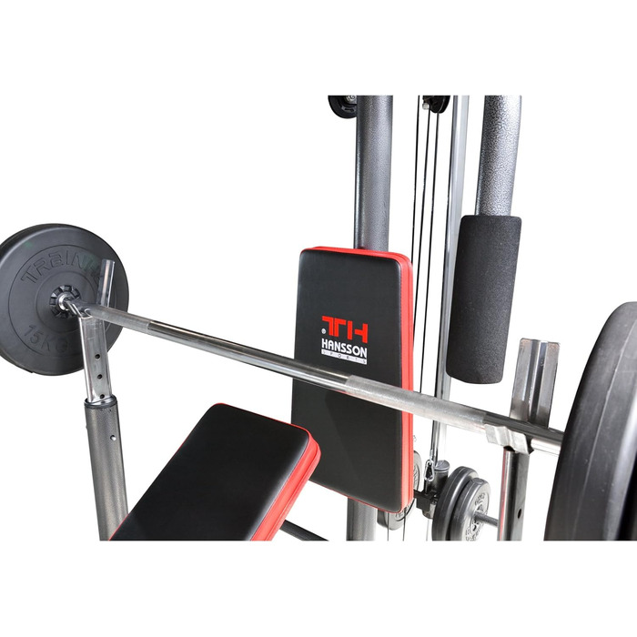 Універсальна силова станція Train Hard, багатофункціональна лавка для ваги зі штангою, стійка для лат, розгинання ніг метелик, згинання ніг 60 кг, складна вага