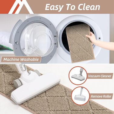 Килимки для сходів/бордові доріжки, нековзні, 71,1 x 22,9 см, доріжка для дерев&39яних сходів, окантовка для дітей та собак, 100 поліестер, основа з TPE, 4 шт., бежевий