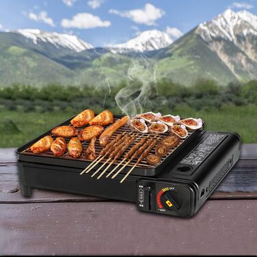 Набір для кемпінгу з грилем - Портативний гриль з грилем, сковородою-гриль, кріпленням для сковороди-гриль - Портативна кемпінгова сковорода