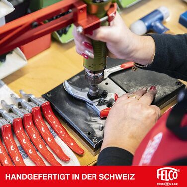Ергономічні садові ножиці FELCO 6 ELITE для правшів, середнього розміру, шкіряні ручки, чорне лезо F-Tech, діаметр різання 20 мм, довжина 195 мм, зроблено у Швейцарії. FELCO 6 Elite 195 мм x 195 мм