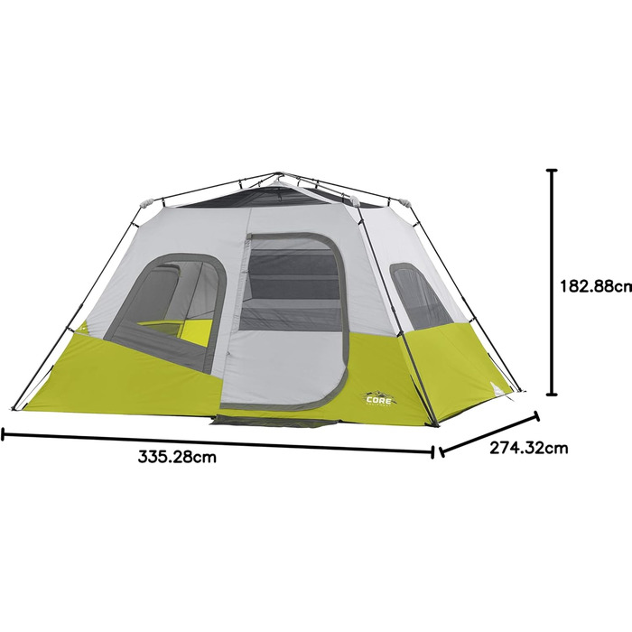Намет-кабінет CORE Instant Cabin Tent для 6 осіб з настінним органайзером