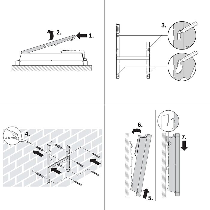 Електричний конвектор Bosch Thermotechnik Heat Convector 4000-25, площею приблизно 25 м, потужністю 2500 Вт, включаючи електронний контролер, світлодіодний дисплей, тижневу програму, 5-річну гарантію на виріб приблизно на 25 м