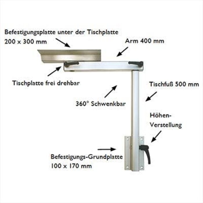 Система кріплення столу для кокпіта Lagun з регульованим поворотним механізмом 30605
