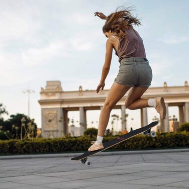 Скейтборд Monzana в комплекті дошка ABEC 9 кулькових підшипників 85A PU колеса 9-шарове кленове дерево 80x24см лонгборд подвійний