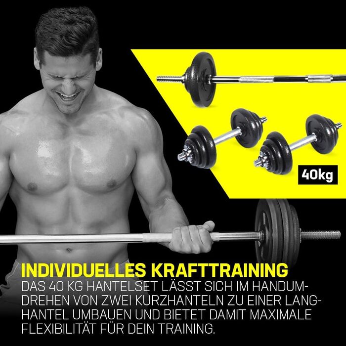 Набір гантелей SPORTINATOR Machine з футляром гантелі або комплект гантелей 2-в-1 (1540 кг) чавун та сталь для ефективного тренування всього тіла вдома або в дорозі