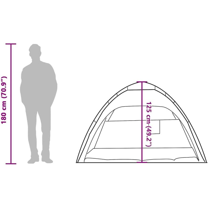 Пляжний намет vidaXL, пляжний намет із системою швидкого зняття, водонепроникний кемпінговий намет з відкритим входом, захист від сонця, блакитно-синій, 190T поліестер