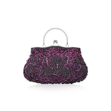 Жіноча перлинна сумочка ручної роботи з квітковим візерунком. Елегантне вінтажне клатч, невелика сумочка на ланцюжку через плече для вечірок, банкетів, весіль та випускних