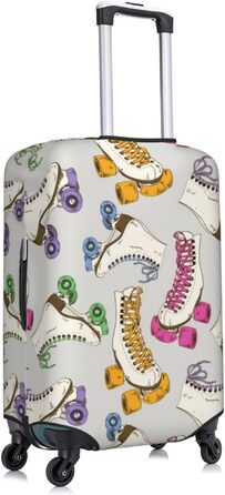 Чохол для валізи TOMPPY в ретро-стилі з яскравим принтом, еластичний, водостійкий, захищає від подряпин, підходить для валіз розміром 45,7-81,3 см, чорний, розмір M