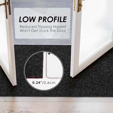 Килимова доріжка Koloko для використання всередині/зовнішнього використання, нековзка, нестандартний розмір, підлогова доріжка з гумовою основою, для коридору, входу, балкону, патіо, кухні, чорна 2&39 x 8&39 (Доріжка)