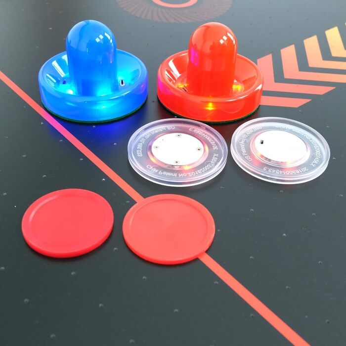 Світлодіодний стіл для аерохокею від FASports, аерохокей для дітей/підлітків віком від 8 років, стіл для аерохокею з повітряними штовхачами та шайбами, що світяться Solar Fury 138x67x82 см