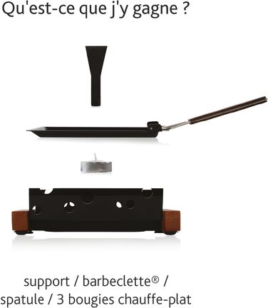 Міні раклет для двох Чайні свічки - Функціональний дизайн Темне дерево зі шпателем Прокат ласощів з плавленим сиром або овочами гриль Букове дерево, 2 Persons Vienna -