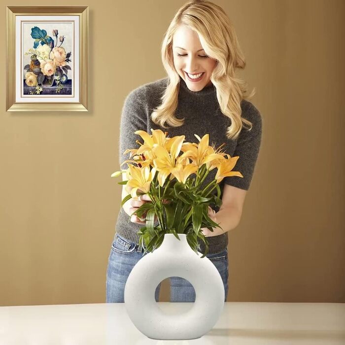 Керамічних ваз Білі керамічні вази для квітів для прикраси будинку Сухоцвіти Декоративні вази для скатертини з пампасною травою, к