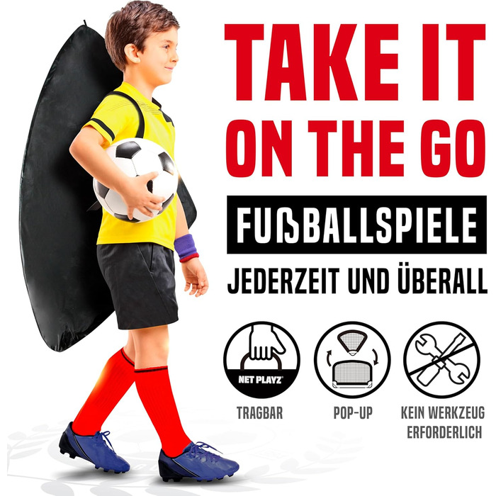 Набір футбольних воріт з 2 предметів - 120 x 90 x 90 см - Розкладні футбольні ворота для саду - Складані футбольні ворота для всіх вікових груп (2 предмети)