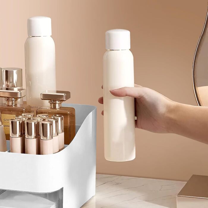 Органайзер для косметики Lacuasmall з висувними ящиками, органайзер для туалетного столика для умивальників, спалень та ванних кімнат, косметичка для помади та косметичних аксесуарів, білий