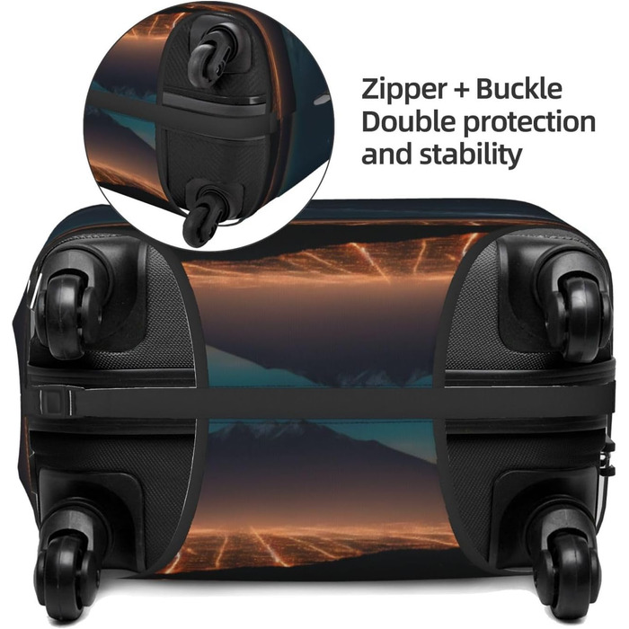 Чохол для валізи Галактична ніч, міцний захист для багажу розміром 45.7-81.3 см, чорний, великий розмір