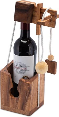 Сейф для пляшок LOGOPLAY - головоломка на нитках - гра на мислення - головоломка - гра на терпіння - логічна гра з цінного дерева