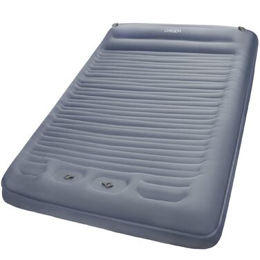 Самонадувальний килимок для сну Origem для 2 осіб, надлегкий надувний матрац 14 см для кемпінгу, надувний, невеликий розмір упаковки з ножним насосом, великий матрац для намету, рюкзака, походів та кемпінгу, сірий