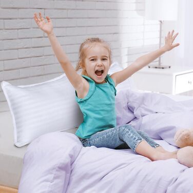 Подушка для малюків 40 х 60 см, набір з 2 дитячих подушок, дихаюча тканина полікотон, дитяча подушка для сну, подушка для малюків,