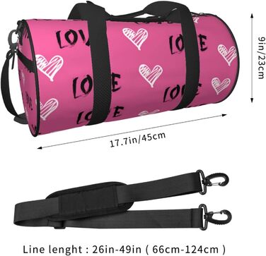 Сумка-дорожня чоловіча Sketch Hearts Love, до Дня Святого Валентина, для вікендів, подорожей, спорту, спортивна сумка