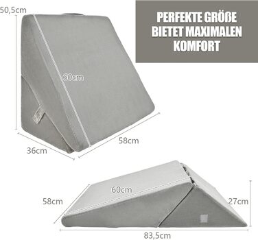 Клиноподібна подушка GOPLUS для ліжка, подушка для читання, подушка у формі книги для відпочинку, чохол з піни з ефектом пам&39яті, що прається, подушка для ніг, подушка для спини, ергономічна з ручкою, подушка для ніг, розслаблююча подушка для дивана та 