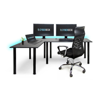Кутовий стіл SyberDesk Gaming Pro LED 185 x 120 см зі світлодіодним підсвічуванням, великий комп&39ютерний стіл (лівий)