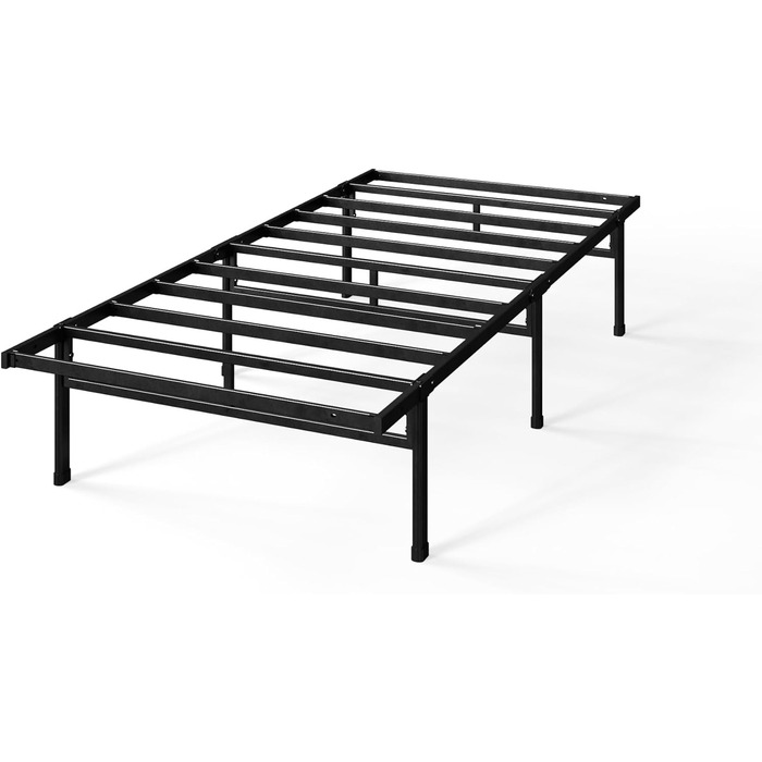 Ліжко Zinus Justin 90x200 см - Висота 36 см з місцем для зберігання під ліжком - Металевий каркас ліжка-платформа - Чорний 90x200 см Сучасний чорний