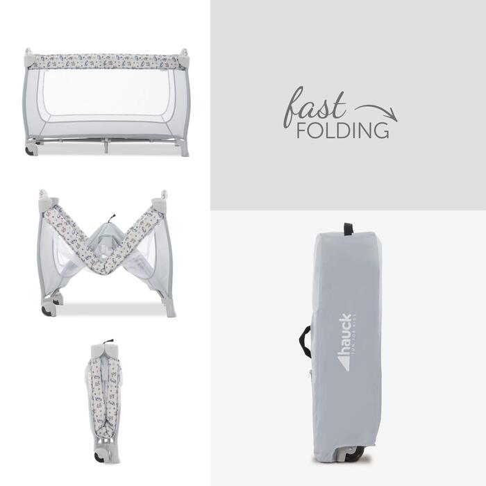 Дитяче ліжечко-транспортне Hauck Sleep N Play Go Plus з сумкою для перенесення, колесами, ігровою зоною, компактне та складне, дитяче ліжечко-транспортне для малюків від народження до 15 кг (Disney Pooh Exploring) Pooh Exploring Sleep N Play Go Plus Disne