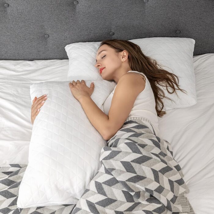 Подушка EGO Home 40x80 см з подрібненою піною з ефектом пам&39яті, подушка для шиї для сну на спині та животі, подушка з піни з ефектом пам&39яті 80x40 см, подушка для сну на боці з чохлом, який можна прати, Oeko-Tex 40x80 см - 1 упаковка