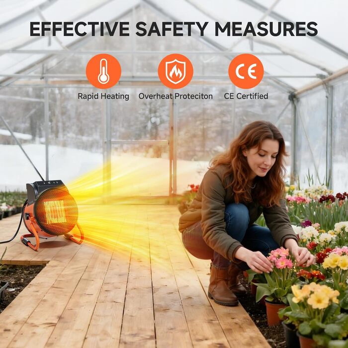 Керамічний вентилятор-обігрівач з пультом дистанційного керування, електричний обігрівач потужністю 2000 Вт з цифровим термостатом, 24-годинний таймер, 3 режими нагріву, швидкий нагрів, вуличний променевий обігрівач, підходить для патіо, гаражів, будівель