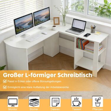 Комп&39ютерний стіл Офісний стіл з тримачем для навушників та сумкою для зберігання Невеликий стіл для навчання Дерев&39яний ПК стіл Офісний стіл для домашнього офісу 51 дюймів білого кольору