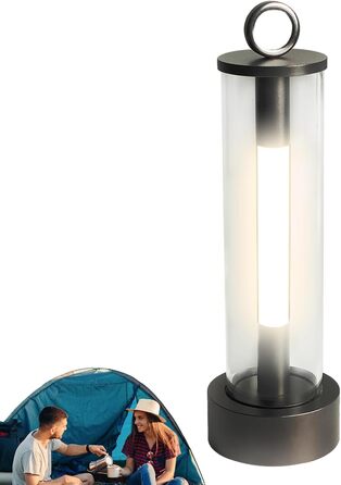 Ліхтарі для кемпінгу - Портативний підвісний ліхтар з 3 режимами роботи, 2000 мАг, акумуляторний світлодіодний кемпінговий ліхтар, до 18 годин роботи - Для дому, приміщень, спальні, на відкритому повітрі, походів, скелелазіння, подорожей, нічного сірого к