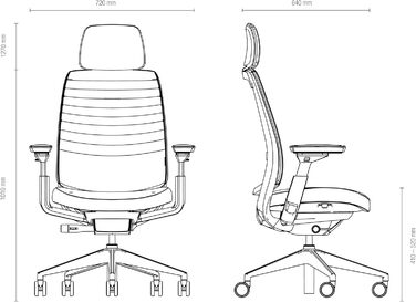 Ергономічне офісне крісло Steelcase серії 2 з поперековою опорою LiveBack та підлокітниками 4D Truffle, 72 x 64 x 101 Truffle Modern