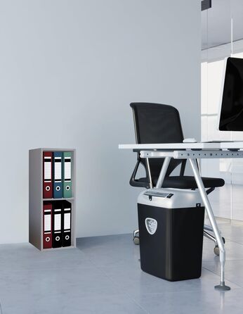 Дерев&39яна окремостояча полиця VCM Компактна шафа для документів Розміри приблизно В 72 x Ш 34 x Г 30 см Елегантна окремостояча полиця Офічна полиця Offas 2f сірого кольору