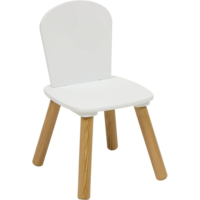 Комплект столу та стільців Atmosphera Alex для дітей, 2 предмети (1 стіл 1 стілець), водовідштовхувальна стільниця, меблі для спальні, меблі для ігрової кімнати, для дівчаток та хлопчиків, дерево, закруглені краї, білий